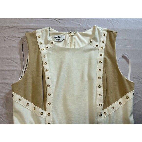 Bebe color block bandage dress in shades of beige and cream, size M - Picture 11 of 13